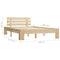 vidaXL Bed Frame without Mattress Solid Pine Wood 120x200 cm
