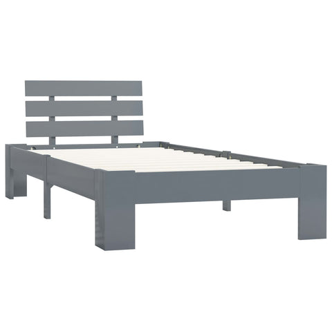 vidaXL Bed Frame without Mattress Grey Solid Pine Wood 90x200 cm