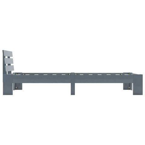 vidaXL Bed Frame without Mattress Grey Solid Pine Wood 90x200 cm