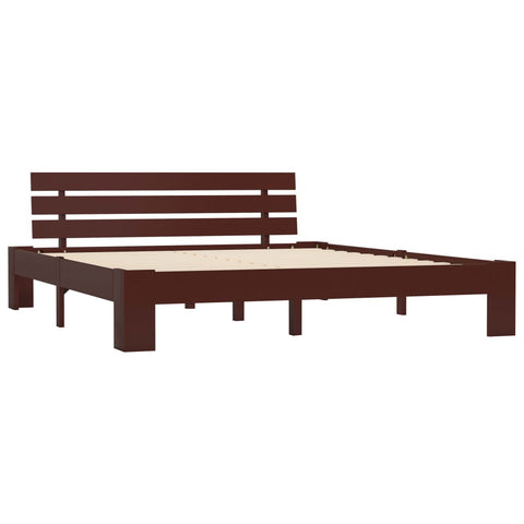 vidaXL Bed Frame without Mattress Dark Brown 140x200cm Solid Wood Pine