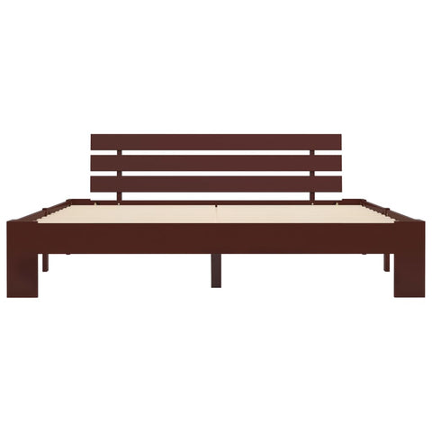 vidaXL Bed Frame without Mattress Dark Brown 140x200cm Solid Wood Pine