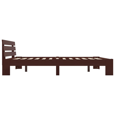 vidaXL Bed Frame without Mattress Dark Brown 140x200cm Solid Wood Pine