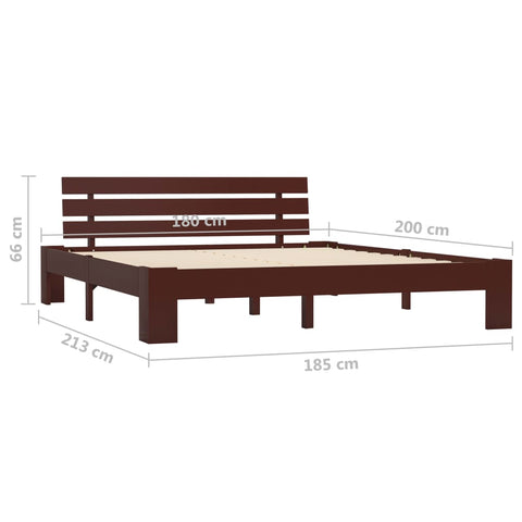 vidaXL Bed Frame without Mattress Dark Brown 140x200cm Solid Wood Pine
