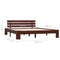 vidaXL Bed Frame without Mattress Dark Brown 140x200cm Solid Wood Pine