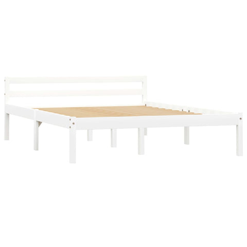 vidaXL Bed Frame without Mattress White Solid Pine Wood 120x200 cm