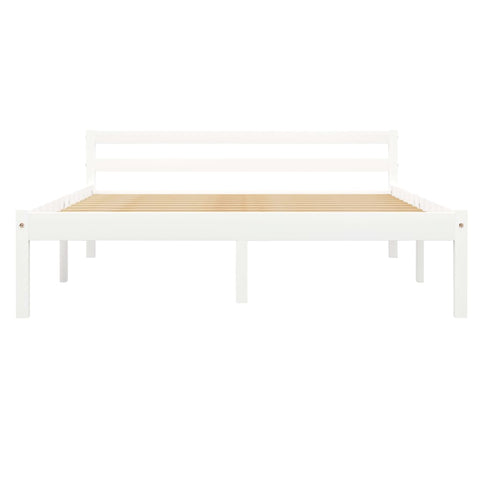 vidaXL Bed Frame without Mattress White Solid Pine Wood 120x200 cm
