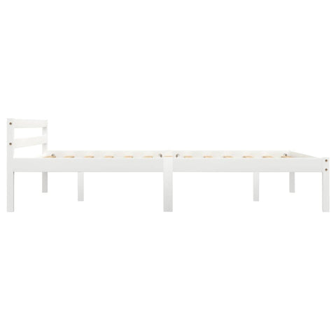 vidaXL Bed Frame without Mattress White Solid Pine Wood 120x200 cm