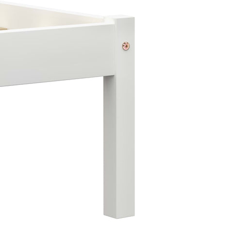 vidaXL Bed Frame without Mattress White Solid Pine Wood 120x200 cm