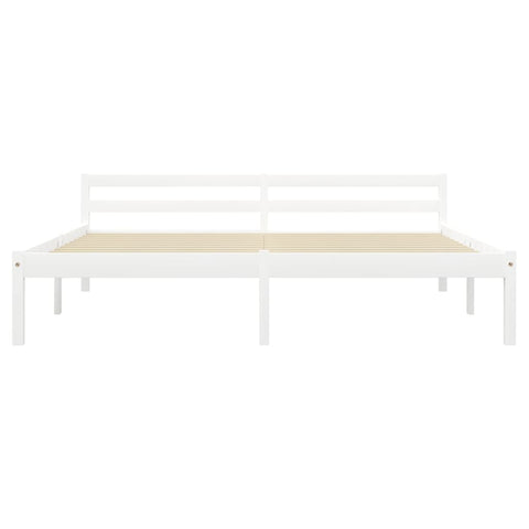 vidaXL Bed Frame without Mattress White Solid Pine Wood 180x200 cm Super King