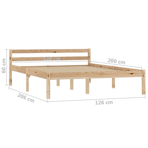 vidaXL Bed Frame without Mattress Solid Pine Wood 120x200 cm