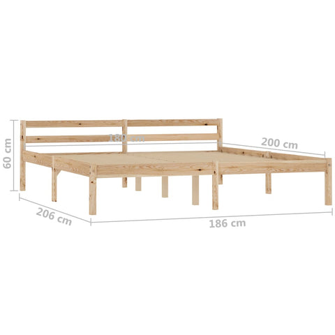 vidaXL Bed Frame without Mattress Solid Pine Wood 180x200 cm Super King