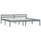 vidaXL Bed Frame without Mattress Grey Solid Pine Wood 180x200 cm Super King