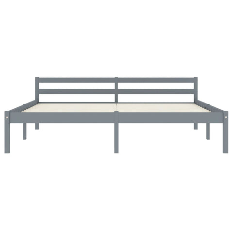 vidaXL Bed Frame without Mattress Grey Solid Pine Wood 180x200 cm Super King