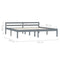 vidaXL Bed Frame without Mattress Grey Solid Pine Wood 180x200 cm Super King