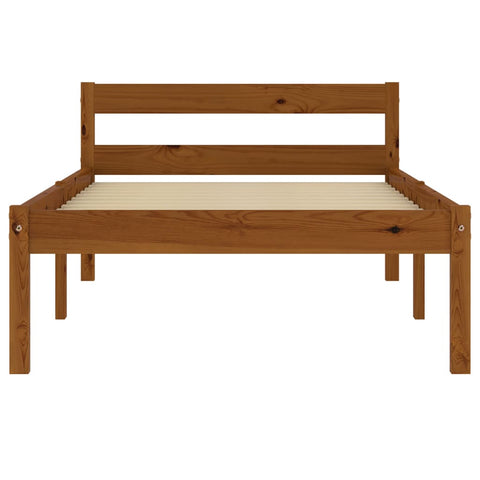 vidaXL Bed Frame without Mattress Honey Brown Solid Pine Wood 90x200 cm