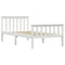 vidaXL Bed Frame without Mattress White Solid Pinewood 90x200 cm