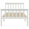 vidaXL Bed Frame without Mattress White Solid Pinewood 90x200 cm