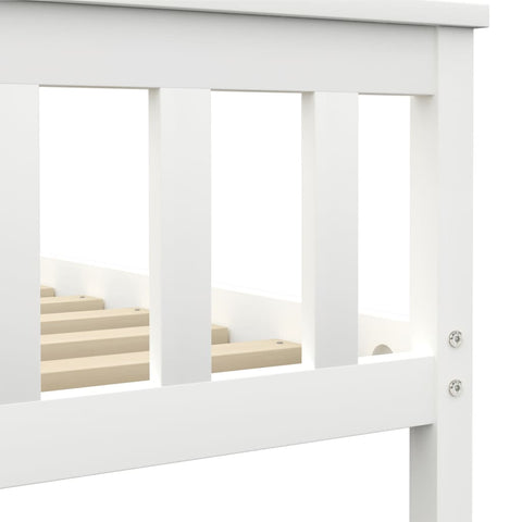 vidaXL Bed Frame without Mattress White Solid Pinewood 90x200 cm