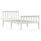 vidaXL Bed Frame without Mattress White Solid Pinewood 90x200 cm