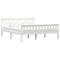 vidaXL Bed Frame without Mattress White Solid Pinewood 160x200 cm