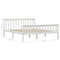 vidaXL Bed Frame without Mattress White Solid Pinewood 160x200 cm