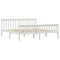 vidaXL Bed Frame without Mattress White Solid Pinewood 180x200 cm Super King