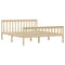 vidaXL Bed Frame without Mattress Natural Solid Pinewood 160x200 cm