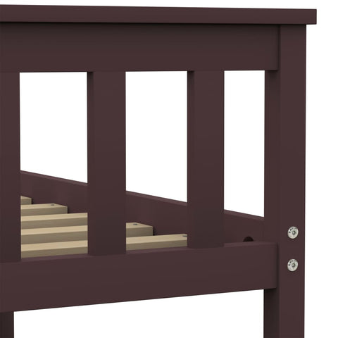 vidaXL Bed Frame without Mattress Dark Brown Solid Pinewood 180x200 cm Super King