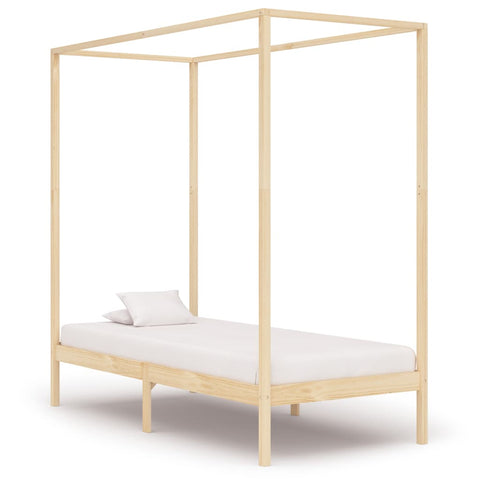 vidaXL Canopy Bed Frame without Mattress Solid Wood 90x200 cm