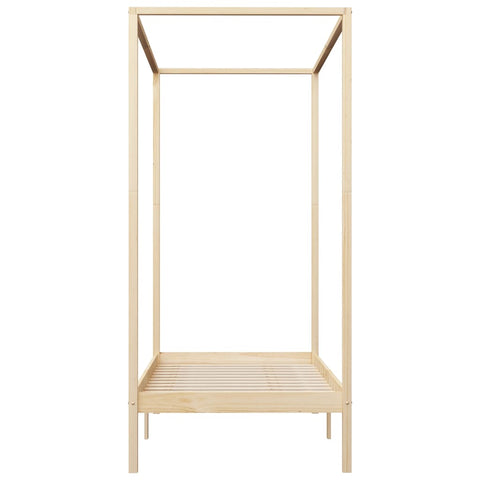 vidaXL Canopy Bed Frame without Mattress Solid Wood 90x200 cm