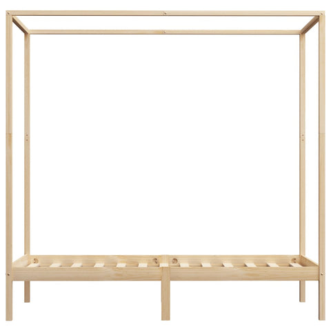 vidaXL Canopy Bed Frame without Mattress Solid Wood 90x200 cm