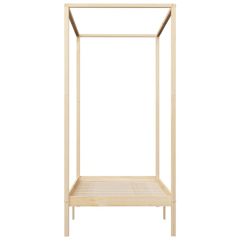 vidaXL Canopy Bed Frame without Mattress Solid Wood 100x200 cm