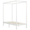 vidaXL Canopy Bed Frame without Mattress White Solid Wood 100x200 cm