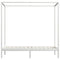 vidaXL Canopy Bed Frame without Mattress White Solid Wood 100x200 cm