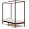 vidaXL Canopy Bed Frame without Mattress Dark Brown Solid Wood 90x200cm