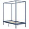 vidaXL Canopy Bed Frame without Mattress Grey Solid Wood 90x200 cm