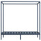 vidaXL Canopy Bed Frame without Mattress Grey Solid Wood 90x200 cm