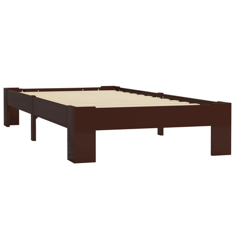 vidaXL Bed Frame without Mattress Dark Brown Solid Pine Wood 100x200 cm