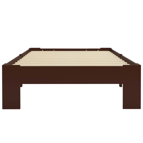 vidaXL Bed Frame without Mattress Dark Brown Solid Pine Wood 100x200 cm