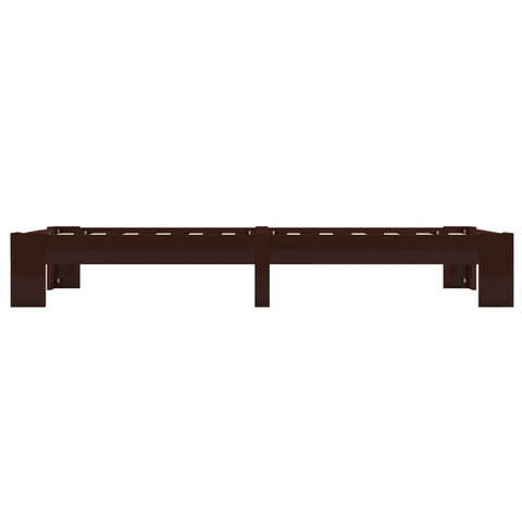 vidaXL Bed Frame without Mattress Dark Brown Solid Pine Wood 100x200 cm
