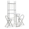 vidaXL 3 Piece Folding Dining Set with Storage Rack MDF and Steel White