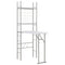 vidaXL 3 Piece Folding Dining Set with Storage Rack MDF and Steel White