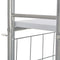 vidaXL 3 Piece Folding Dining Set with Storage Rack MDF and Steel White