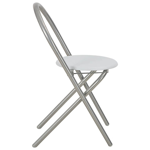 vidaXL 3 Piece Folding Dining Set with Storage Rack MDF and Steel White