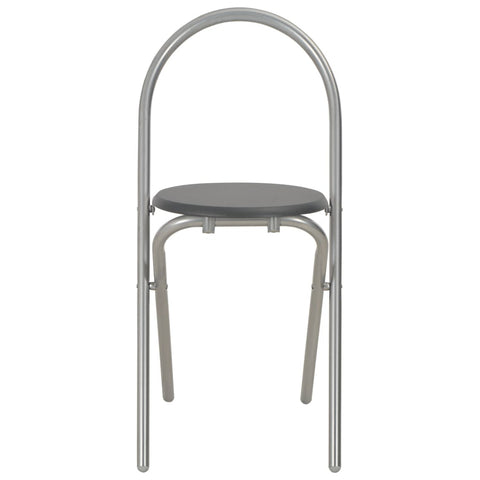 vidaXL 3 Piece Folding Dining Set with Storage Rack MDF and Steel Black