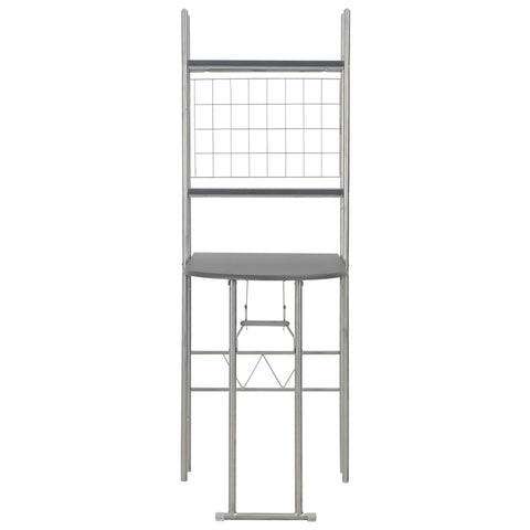 vidaXL 3 Piece Folding Dining Set with Storage Rack MDF and Steel Black