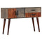 vidaXL Console Table Grey 120x35x75 cm Solid Rough Mango Wood