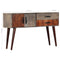 vidaXL Console Table Grey 120x35x75 cm Solid Rough Mango Wood