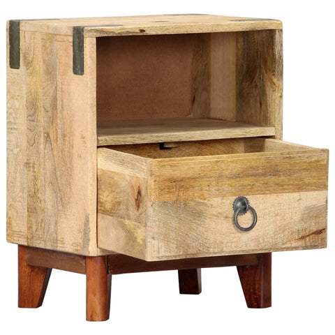 vidaXL Bedside Cabinet 40x30x52 cm Solid Rough Mango Wood