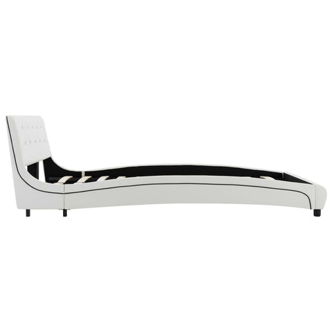 vidaXL Bed Frame without Mattress White Faux Leather 135x190 cm Double